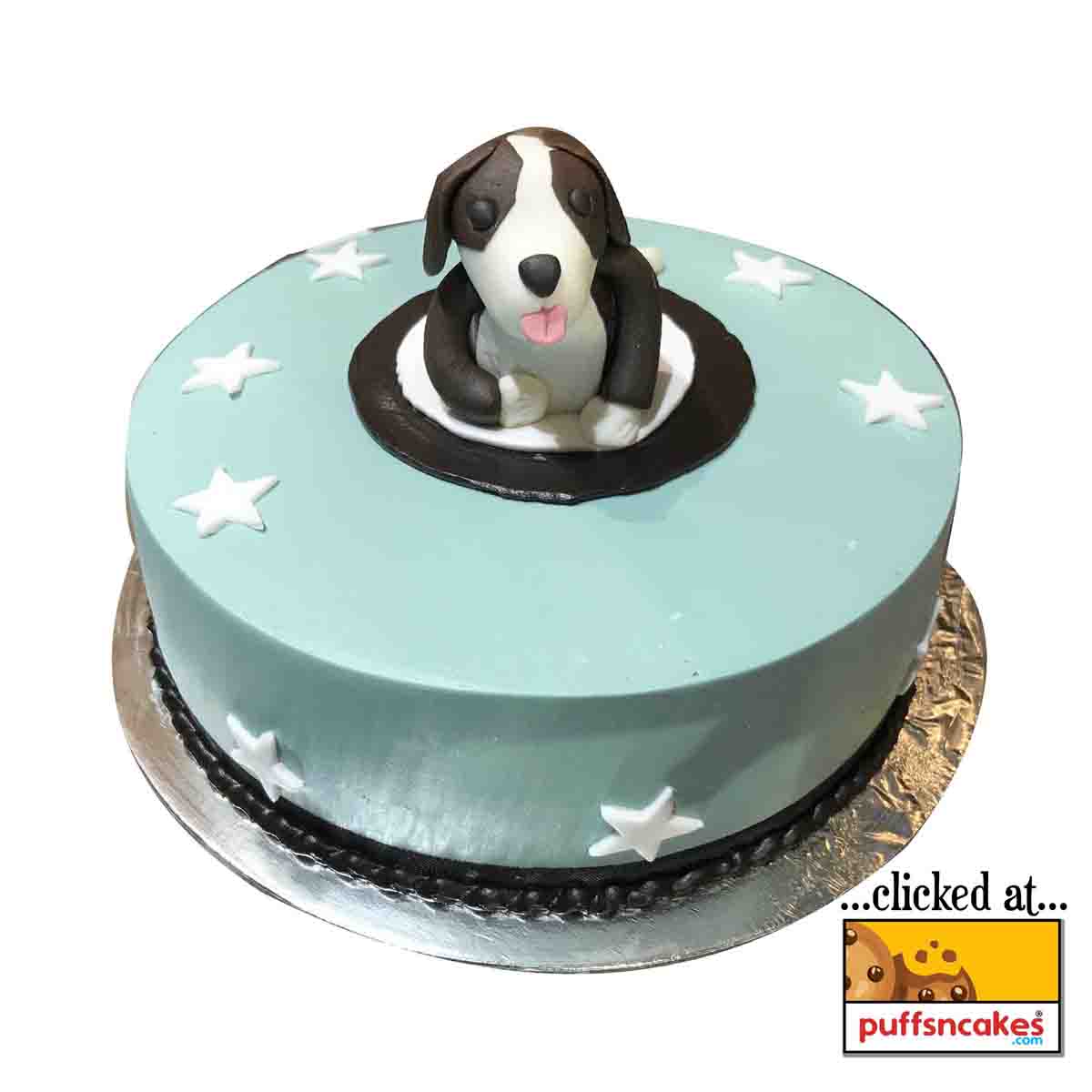 (1001) Dog Pet Lover Theme Cream Cake